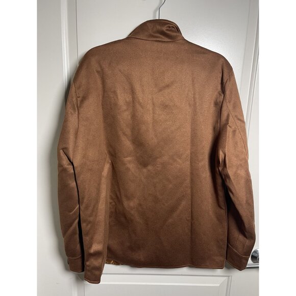 NWT - Manly Mens Brown Cotton-Linen Blend Full-Zip Jacket Sz Lg - Casual - Work - Picture 2 of 6